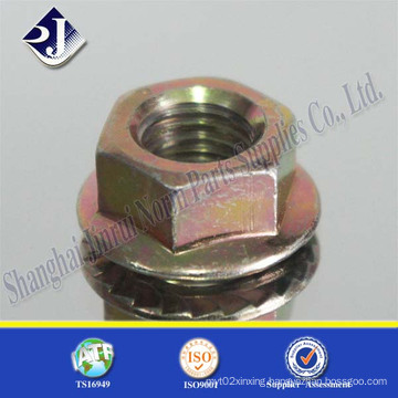 Yellow Zinc 3+ Hex Flange Nut